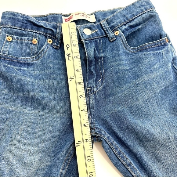 Levi’s Youth Boys Sz 12 Regular 502 REGULAR TAPER Blue Denim Jeans Roll Up Hem - Picture 12 of 13